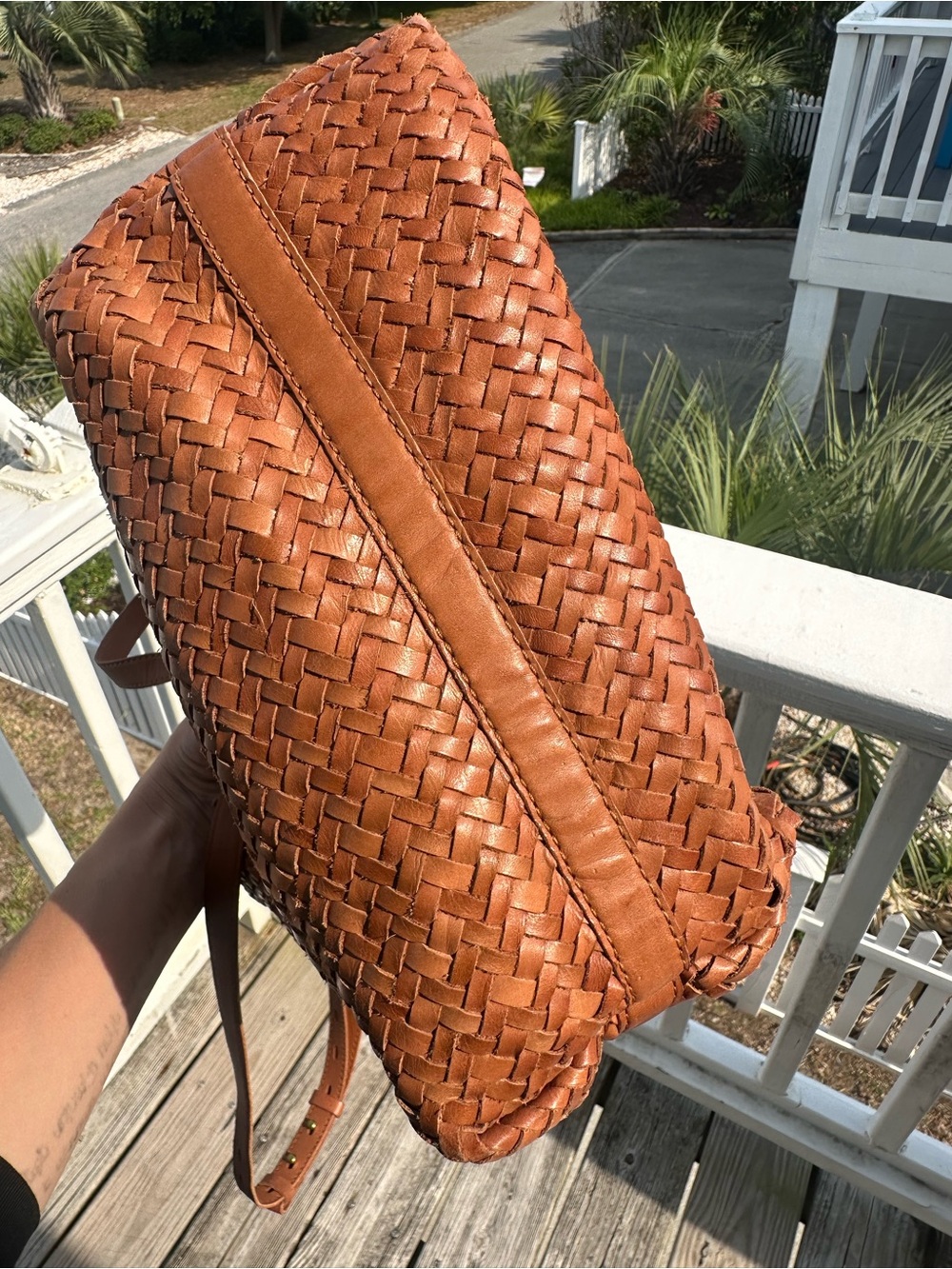 Madewell Woven Leather Tote — Tan - Picture 6 of 8